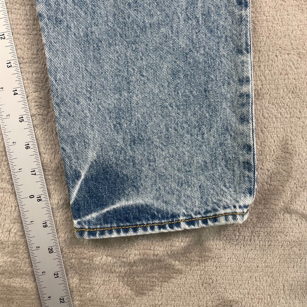 R13 Tailored Drop Jeans in Bain Blue Women 28 (Tag 24) Distressed Denim Italy - Picture 10 of 14